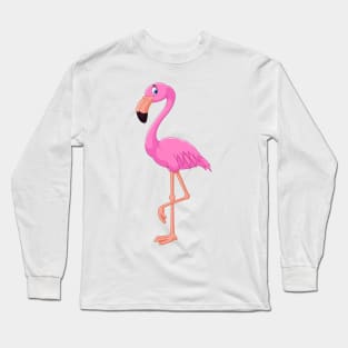 I just really like pink flamingo Cartoon Design Long Sleeve T-Shirt